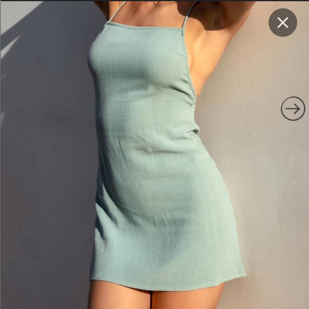 Princess poly sage green backless mini dress